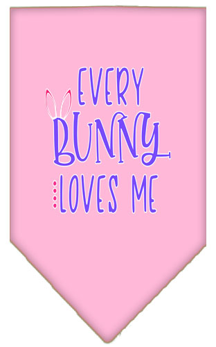 EveryBunny Loves Me Screen Print Bandana Light Pink Large